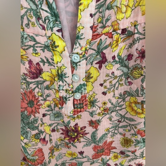 LOFT Garden Ruffle Sleeve Blouse with Lining Size Large - Picture 6 of 11